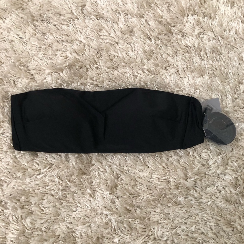 Black Strapless Aerie Bandeau Bikini Top
